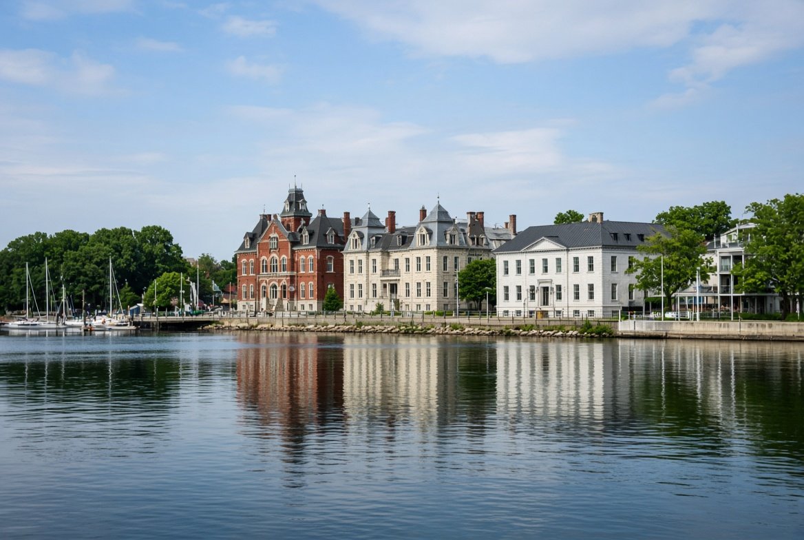 Charlottetown waterfront with historic buildings