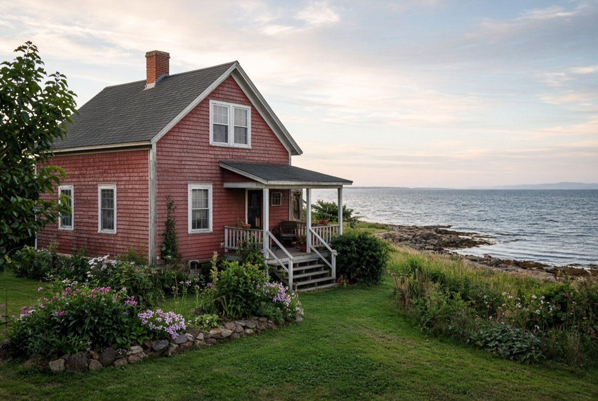 Traditional PEI coastal home by the water